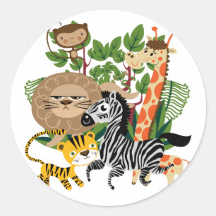 Sticker Rond Safari animal