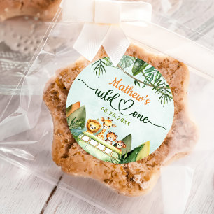 Sticker Rond Safari Wild One 1er anniversaire