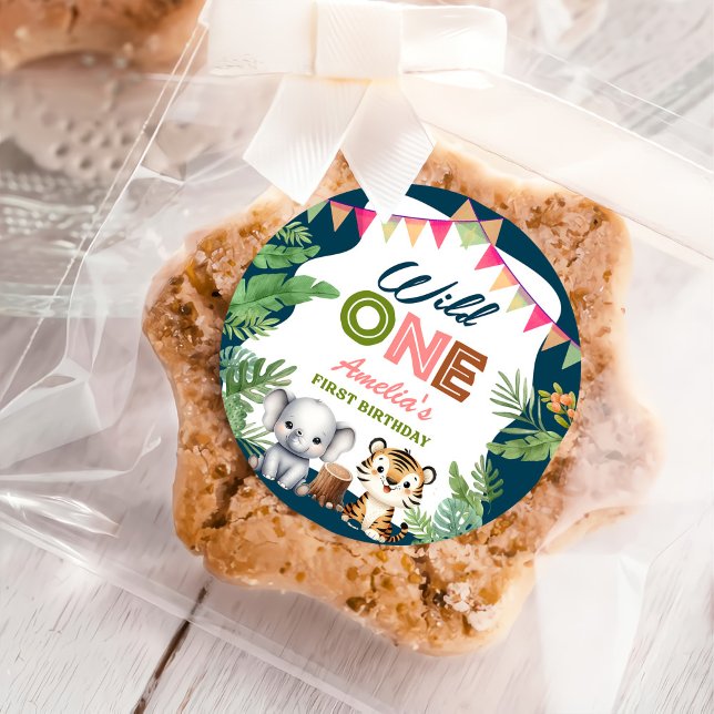 Sticker Rond Safari Wild One 1er anniversaire (Créateur téléchargé)