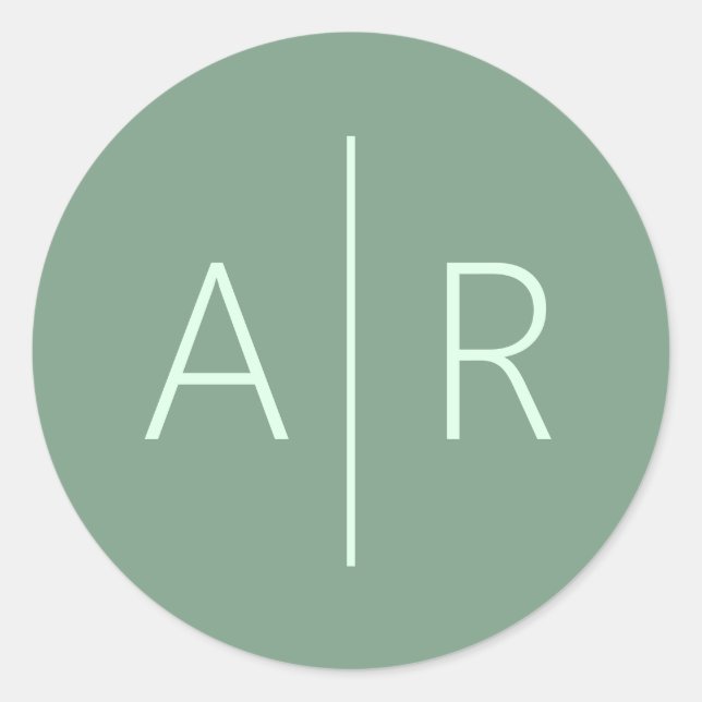 Sticker Rond Sage Enveloppe Verdure Sceau, Mariage Faveur (Devant)