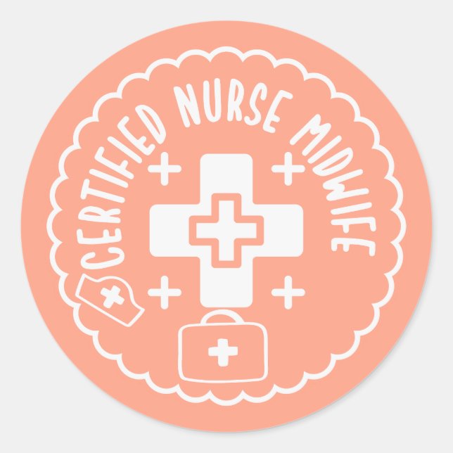 Sticker Rond Sage-femme certifiée (Devant)