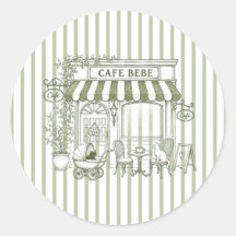 Sage Green Cafe Bebe Kitten Baby Shower