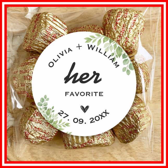 Sticker Rond Sage Green Son Favori Ses Favoris Faveurs (Créateur téléchargé)