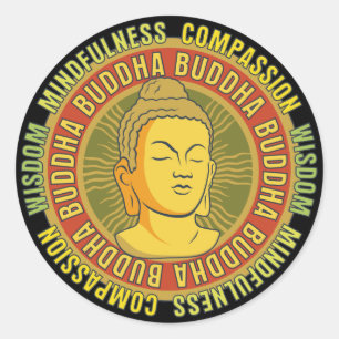 Sticker Rond Sagesse Bouddha