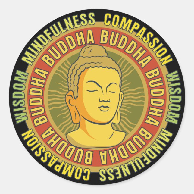 Sticker Rond Sagesse Bouddha (Devant)