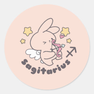 Sticker Rond Sagittarius Bunny : Archer aventurier de l'amour