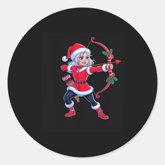 Sticker Rond Sagittarius Christmas Archer Zodiac Cute Holiday H (Devant)