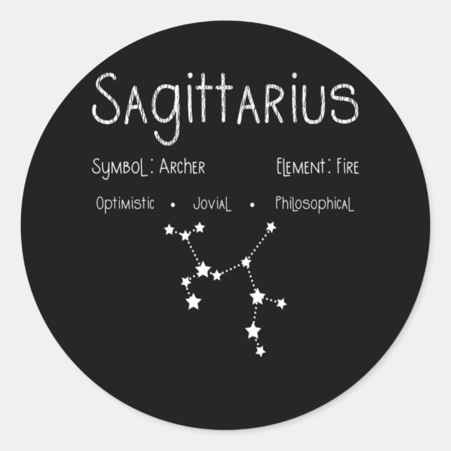 Sticker Rond Sagittarius Horoscope Astrologie Étoile Signal Ann (Devant)