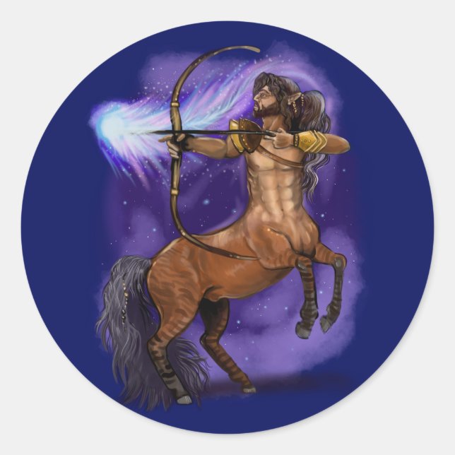 Sticker Rond Sagittarius signe zodiaque (Devant)