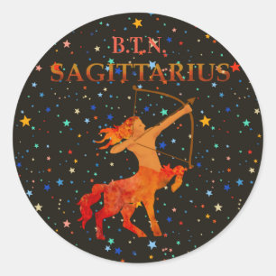 Sticker Rond Sagittarius zodiac moderne personnalisé