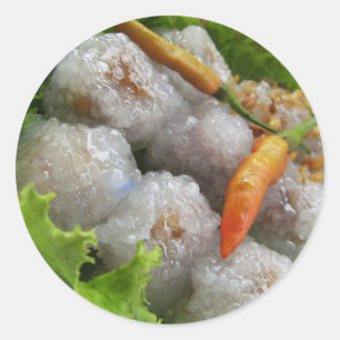 Sticker Rond Sago thaïlandais au chili ... Thaïlande Street Foo