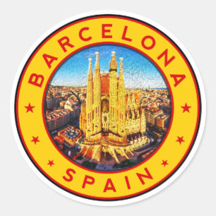 Sticker Rond Sagrada Familia Barcelone