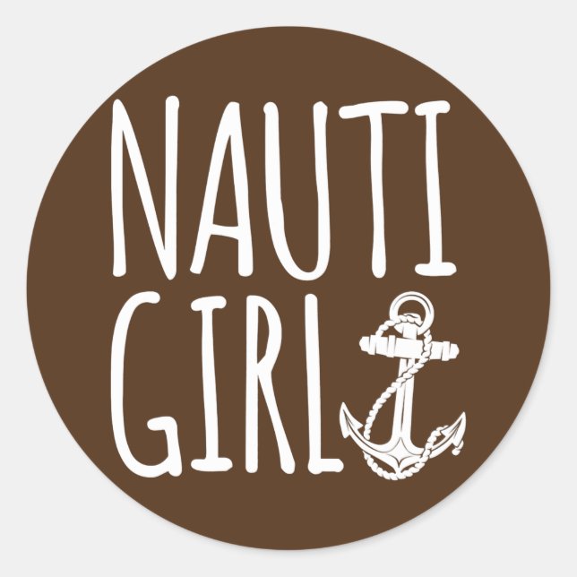 Sticker Rond Sailing Nauti Girl Boating  (Devant)