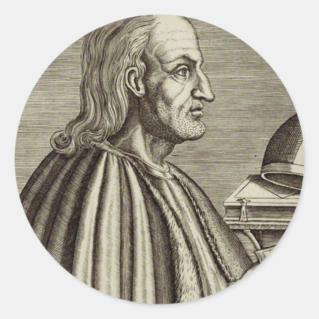 Sticker Rond Saint Anselme de Canterbury Docteur de l'Église (Devant)