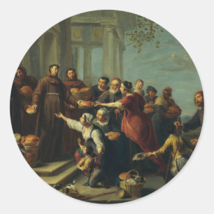 Sticker Rond Saint Antoine de Padoue par Willem van Herp