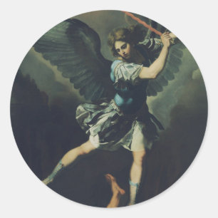 Sticker Rond Saint Archange Michel vainc le diable