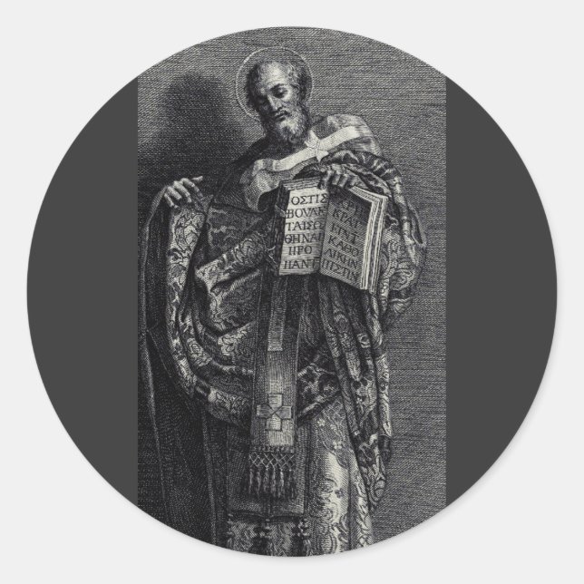 Sticker Rond Saint Athanase d'Alexandrie Art Graphique (Devant)