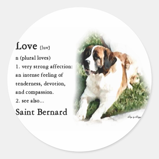 Sticker Rond Saint Bernard Lovers (Devant)