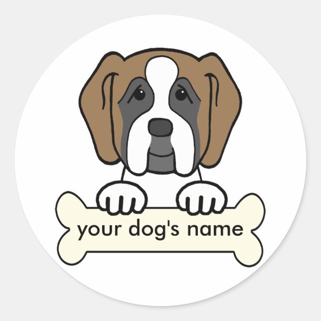 Sticker Rond Saint Bernard personnalisé (Devant)