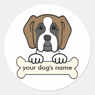 Sticker Rond Saint Bernard personnalisé