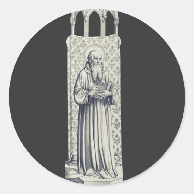 Sticker Rond Saint Bonaventure Docteur séraphique (Devant)