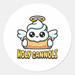 Sticker Rond Saint Cannoli ! Cute Cannoli Dessert Pun