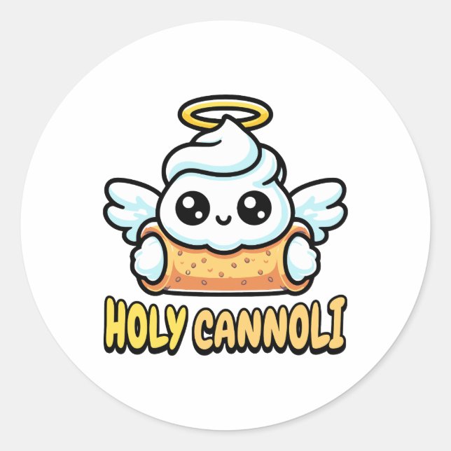 Sticker Rond Saint Cannoli ! Cute Cannoli Dessert Pun (Devant)