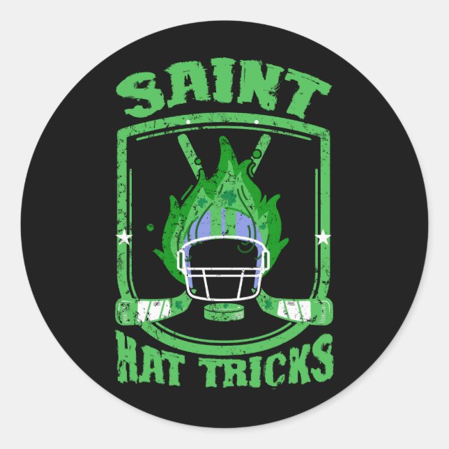 Sticker Rond Saint Casquette Tricks Hockey Shamrock Casque St P (Devant)