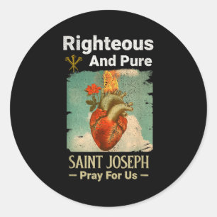 Sticker Rond Saint catholique Joseph, saint patron des pères, p