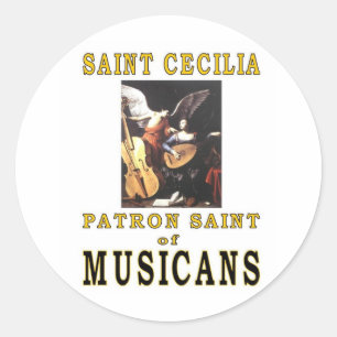 STICKER ROND SAINT CECILIA