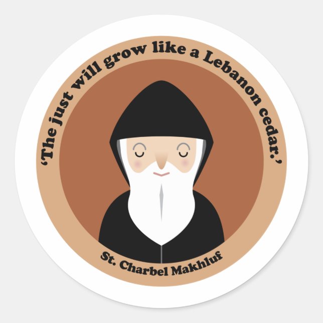Sticker Rond Saint Charbel Makhluf (Devant)