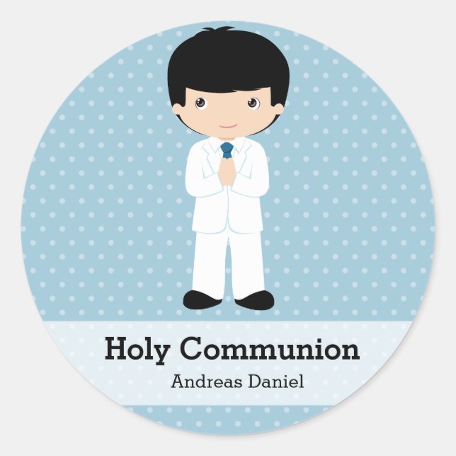 Sticker Rond Saint-Communion garçon * Choisissez votre couleur  (Devant)
