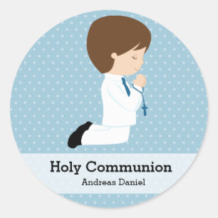 Sticker Rond Saint-Communion garçon * Choisissez votre couleur 