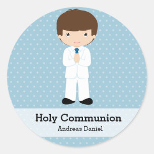 Sticker Rond Saint-Communion garçon * Choisissez votre couleur 