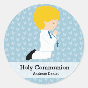 Sticker Rond Saint-Communion garçon * Choisissez votre couleur