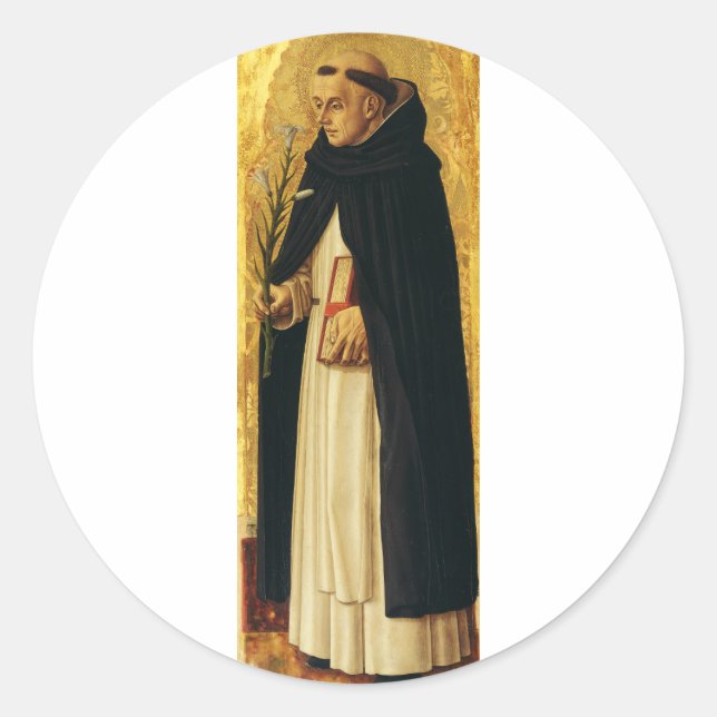 Sticker Rond Saint Dominique par Carlo Crivelli (Devant)