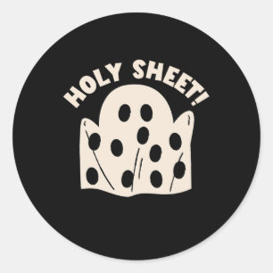 Sticker Rond Saint Feuille Drôle Halloween Ghost Saint Feuille