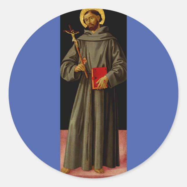 Sticker Rond Saint François d'Assise par Antoniazzo Romano (Devant)
