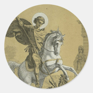Sticker Rond Saint George Patron d'Angleterre