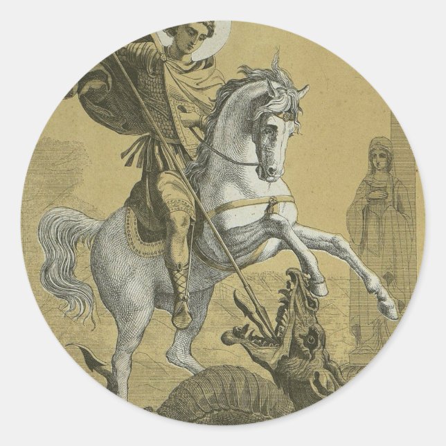 Sticker Rond Saint George – Premium "Sunburst Gold" Art (Devant)