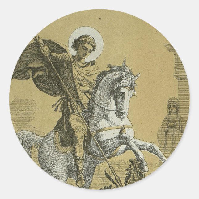 Sticker Rond Saint George – Premium "Sunburst Gold" Art (Devant)
