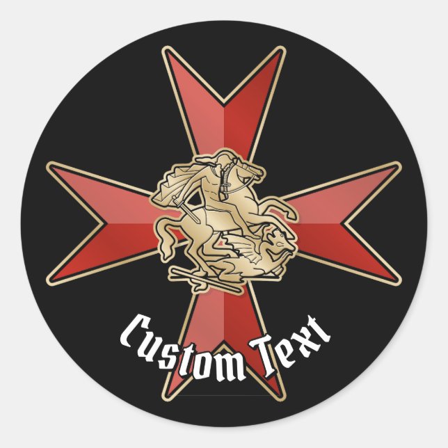 Sticker Rond Saint George sur croix de Malte (Devant)