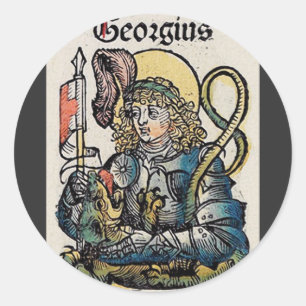 Sticker Rond Saint Georges de la Chronique de Nuremberg