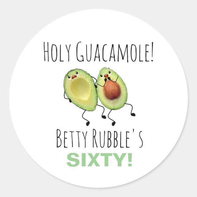 Sticker Rond Saint-Guacamole 60e anniversaire Personnalisé (Devant)