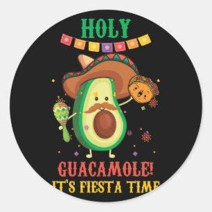 Sticker Rond Saint Guacamole C'est le temps de la fête Cinco De