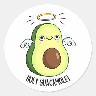 Sticker Rond Saint Guacamole Drôle Goody Avocado Pun