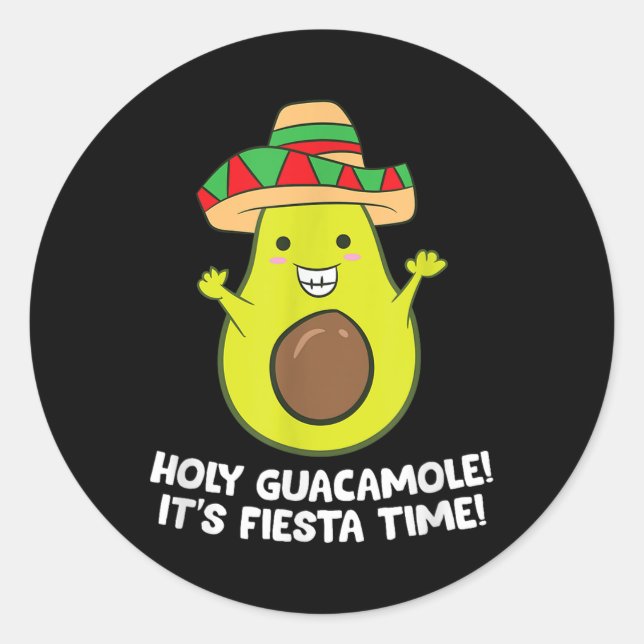 Sticker Rond Saint Guacamole Son Fête Cinco De Mayo Avoca (Devant)