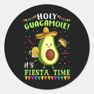 Sticker Rond Saint Guacamole Son Temps De Fête T Chemise Pour L