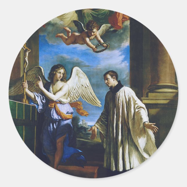 Sticker Rond Saint italien Aloysius Gonzaga (Devant)