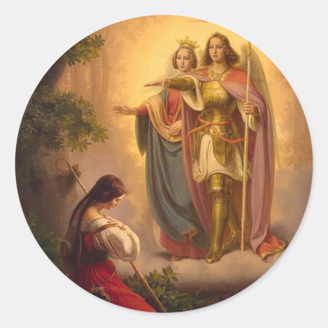 Sticker Rond Saint Jeanne d'Arc Saint Michel Catherine Alexandr (Devant)